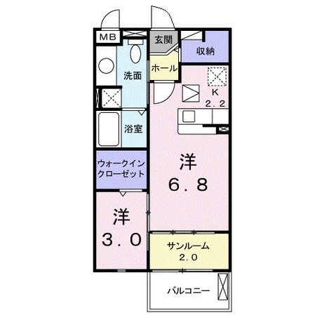 サニーヒルズ岡台Ⅱの物件間取画像